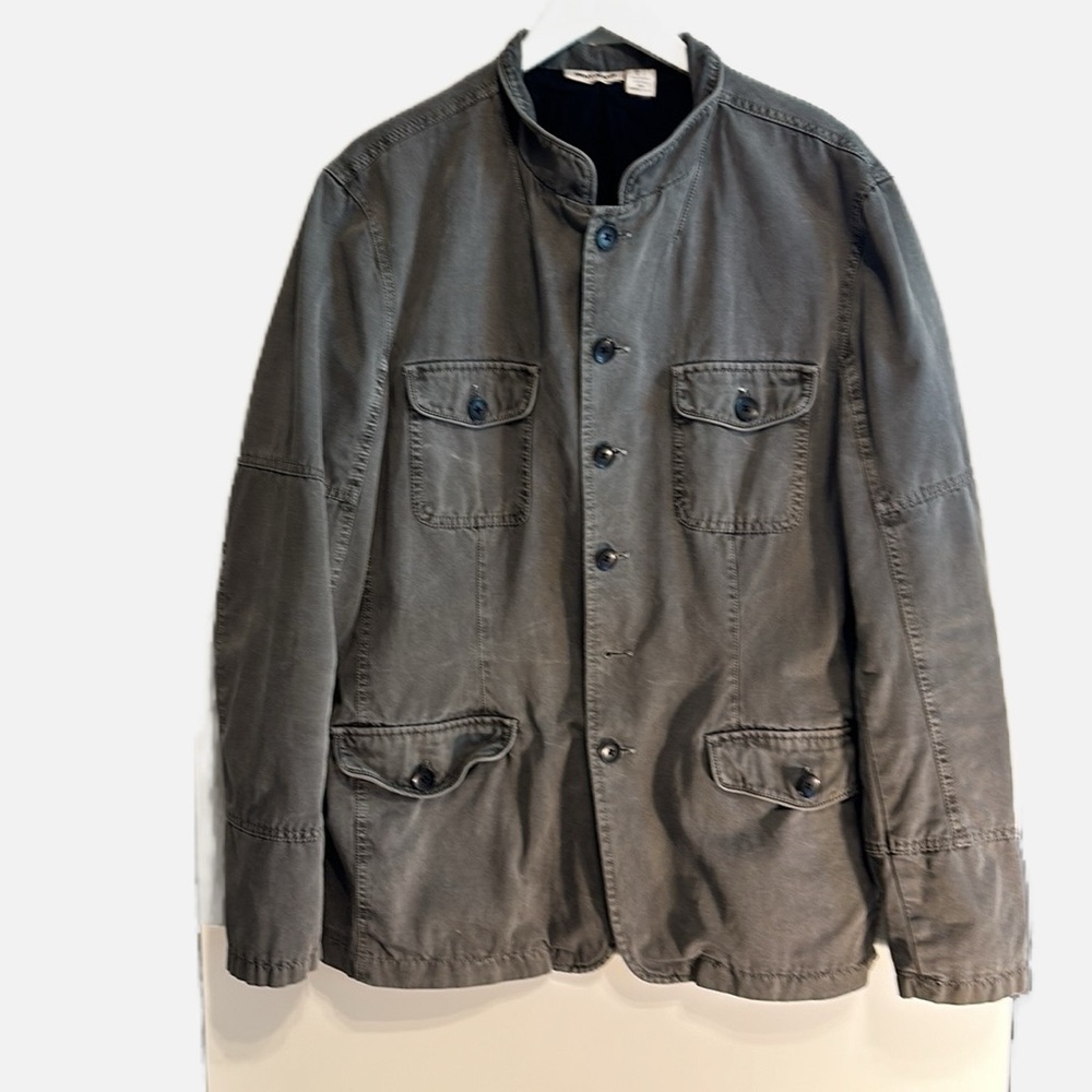 DKNY Men’s Utility / Military Style Button-Down Jacket Grey/Green Color, Size LG